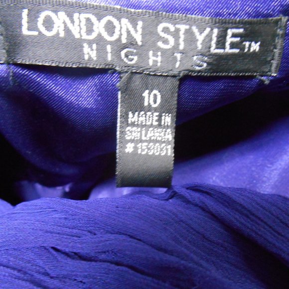 London Style Nights purple knee length dress 10 - Picture 4 of 5